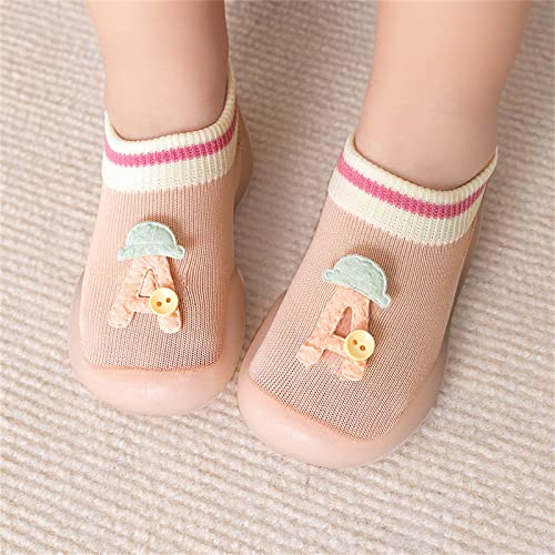 Baby First Walking Sock Shoes Anti-Slip Mesh Breathable Fuzzy Slipper Newborn Cotton Sock Boots (Pink, 2-2.5 Years Toddler)2