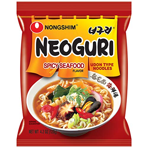 Nongshim Neoguri Spicy Seafood Ramen Noodle Soup, 16 Pack, Microwaveable Ramyun Instant Noodle Cup, Bold & Spicy Chili Peppers #1