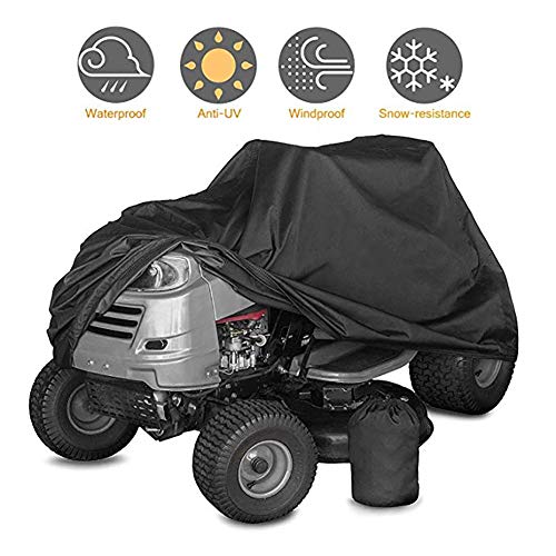 WWWANG Black Durable Riding Lawn Mower Cover, Elastic Rope & Interior Waterproof Coating, For Ride-On Garden Tractor (Size : 245 * 50 * 140CM)
