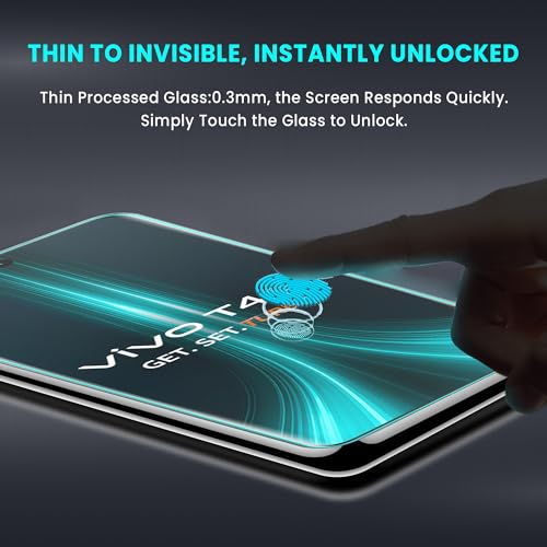 Image of ArmourPro UV Glue Tempered Glass for Vivo T4, iQOO Z10 Curved Screen Protector, 9H Anti Scratch, Edge-to-Edge Coverage, HD Clarity, Easy UV Kit with Cable Protector
