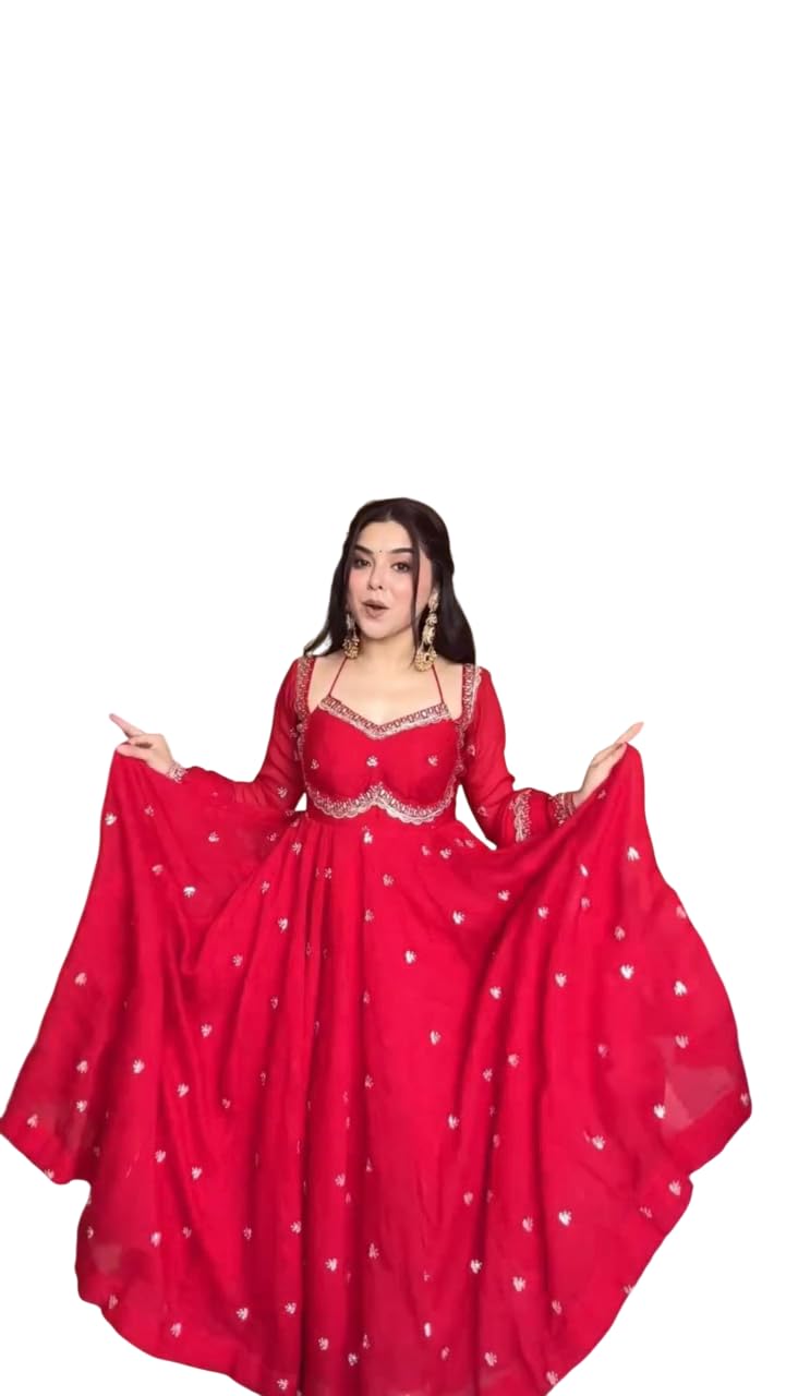 Beautiful Embroidered Anarkali Gown for Women ||Festive Outfit with Intricate Detailing-image-9