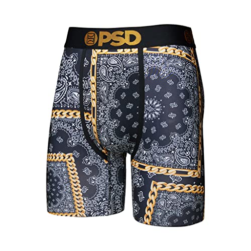PSD Men's Rich Bandana Blk Boxer Briefs, Black, L