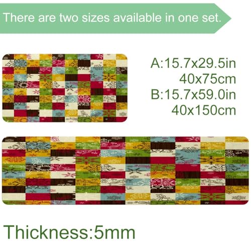 Alfombra absorbente para cocina y cuarto de lavado con estampado floral moderno de color 4