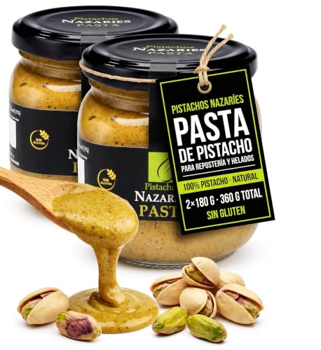 Pasta de Pistacho 100% Pura Sin Gluten 2x180 g para Reposteria y Helados