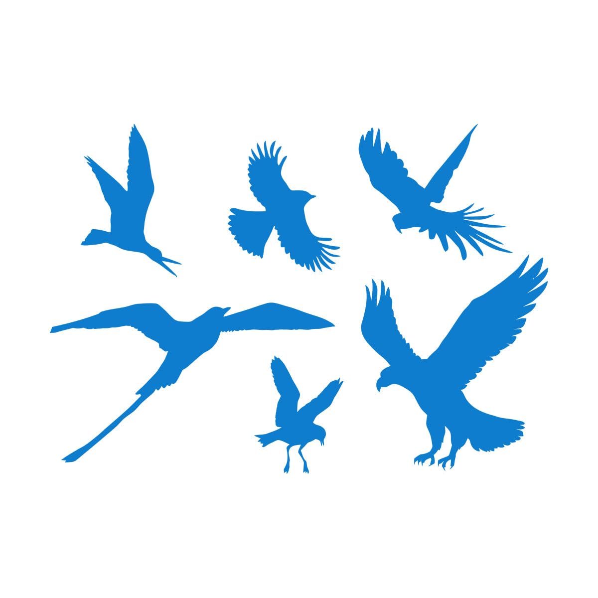 Birds Collection Eagle Parrot Fine Carving Stickers 54x76.8cm Do not Damage the wall Surface Large Blue