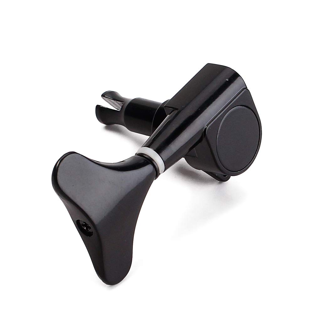 4-Piece Bass Guitar Tuning Pegs Set - 1:19 Ratio, Sealed, (2L+2R) For 4-String Bass (Black)