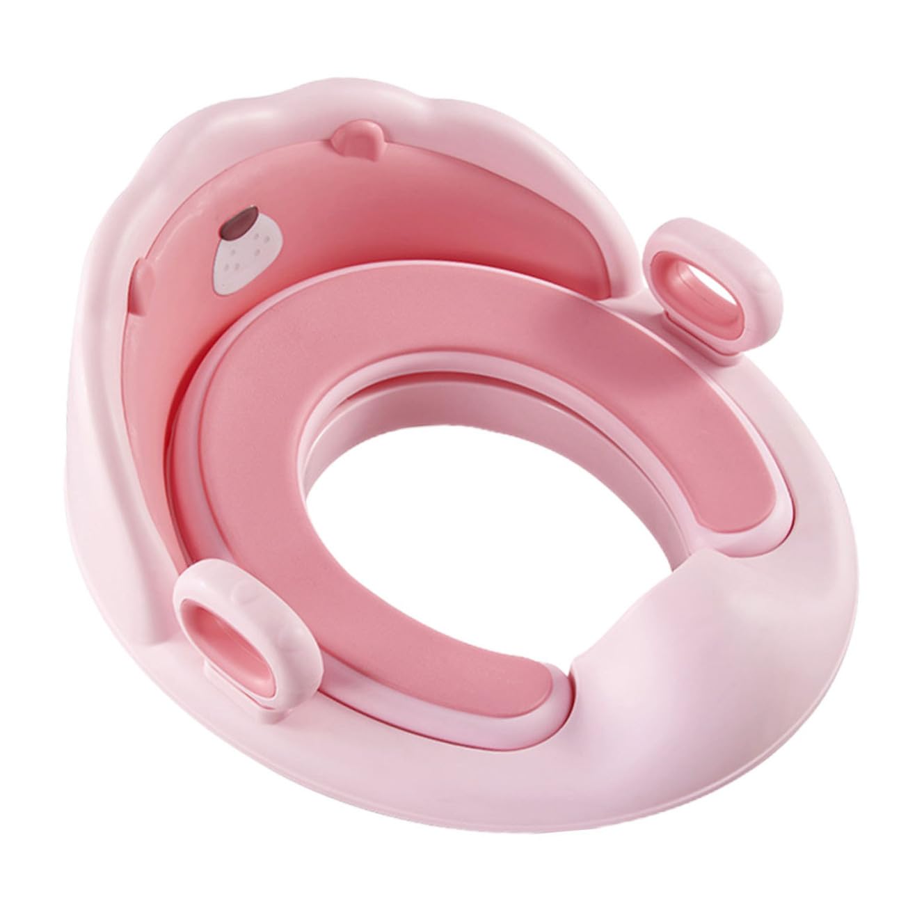 Potty Training Seat with TPE Cushion and Non-Slip Design Removable Ladder for Lion-Themed Pink Toilet Trainer for Boys and Easy-Clean Toilet Seat