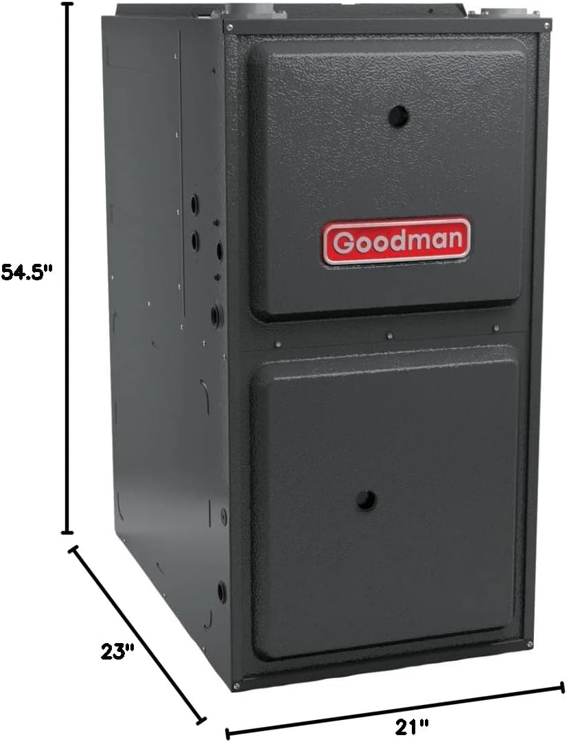 Goodman 60K BTU 80% Efficiency multi-speed, single-stage upflow/horizontal Furnace Model: (GR9S800603BX) Cabinet is 17.5 inches wide-R32 Ready-Low Nox