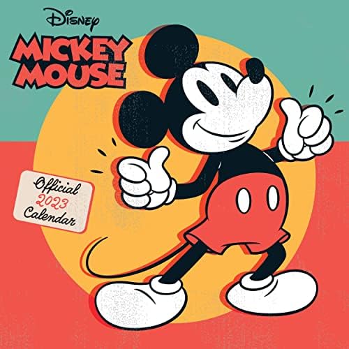 Danilo Promotions Limited Disney Mickey Mouse Calendar 2023 Official Square Wall Calendar Gift Present with Free Organising Stickers