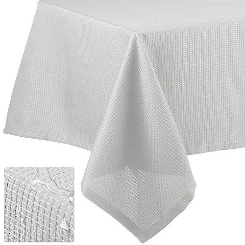 Greatest Product IDEALHOUSE Waffle Weave Fabric Table Cover Rectangle Tablecloth Stain Resistant/Spill-Proof/Waterproof, White, 60 x 120 inch for Buffet Table, Banquet, Birthday Parties, Wedding Greatest Product IDEALHOUSE Waffle Weave Fabric Table Cover Rectangle Tablecloth Stain Resistant/Spill-Proof/Waterproof, White, 60 x 120 inch for Buffet Table, Banquet, Birthday Parties, Wedding