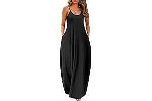 Women's 2024 Casual Sleeveless Summer Long Loose Sundress with Pockets