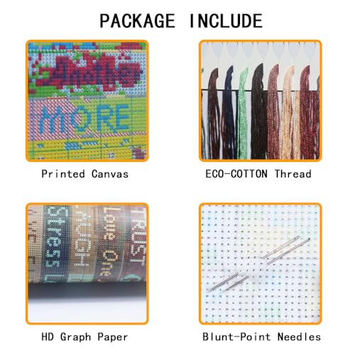 Image of St.Patrick's Day Counted Cross Stitch Kits for Adults,Stamped Crossstitch | Flowers Stamped Cross Stitch Kits for Beginners, Needlepoint Cross-Stitch Patterns Embroidery Kits Arts and Crafts