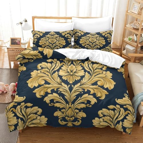 Housse de couette microfibre 3D parure de lit fleurs hypoallergique - 3