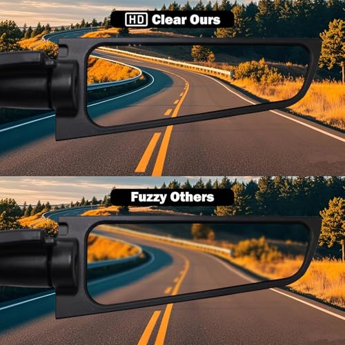 Image of Racing Motorcycle Rear View Mirrors, Large Size Wide Angle 360Rotating Stealth Mirrors Fit for Kawasaki Ninja 300 400 650 ZX6R Honda CBR300R CBR500R CBR600RR CBR1000RR Yamaha R15 R25 YZF600R