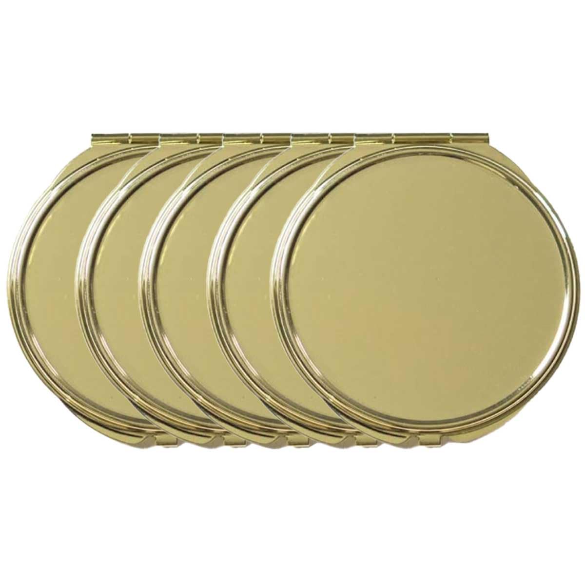 Amazon.co.jp: [EBISUデザイン] コンパクトミラー ゴールド 大 73mm