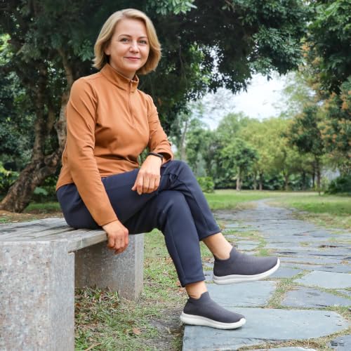 Image of STQ Wide Toe Box Walking Shoes for Women Slip On Breathable Sock Sneakers | Arch Support, Sock Like Mesh, Breathable Upper, Lightweight, Non Slip, Comfortable, Daily Wear, Minimalist