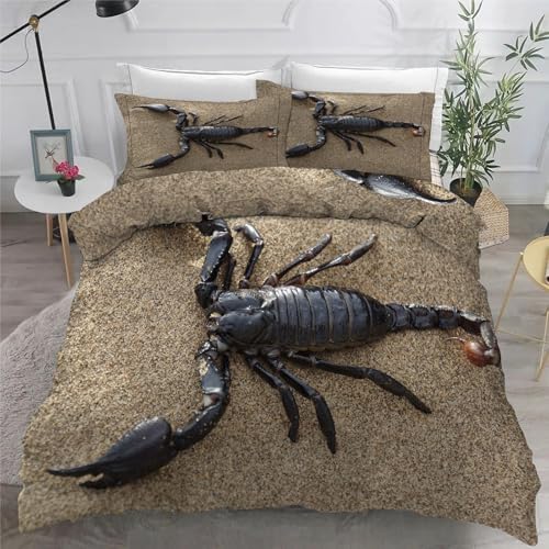 Housse de couette 240 x 260 zippée microfibre parure scorpion