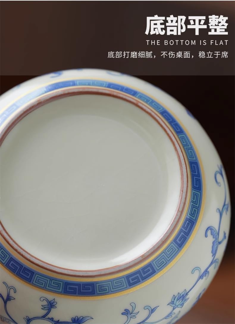 Blue White Ru Kiln Travel Tea Set, 1 Teapot 4 Cups, Portable-set3