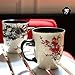 Asmwo Color Changing Heat Sensitive Magic Funny Art Mug Large Coffee Tea Plum Blossom Porcelain Mugs for Women Mom grandma Gifts 16oz Black Change Glow Red Cups