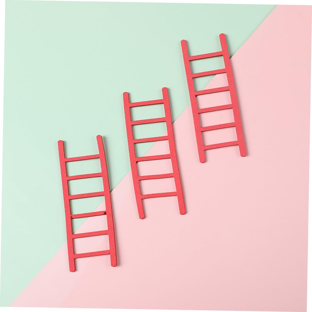 60pcs Ladder Shape Cake Toppers Sponge Inserts Birthday Cake Decoration Party Supplies Non-edible Cupcake Insert Cards for Dessert Ornament