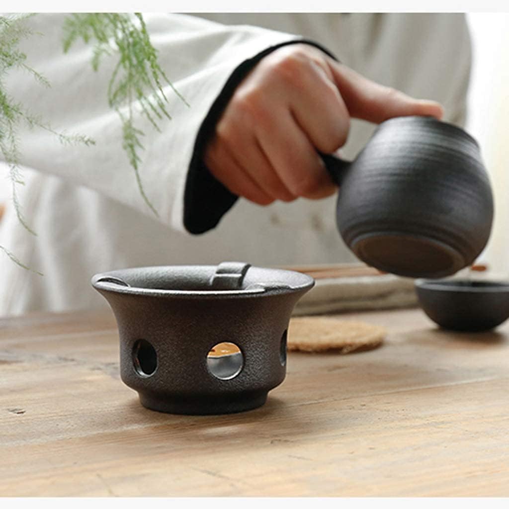 Ceramic Teapot Warmer Base with Hollow Frame Design Candle Holder Teapot Coffee Food Warmer Tealight Holder
