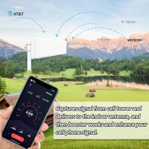 Image of Cell Phone Booster for Home, Up to 7000Sq. Ft,Cell Booster for Rural Area with 2 Indoor Antennas,Boosts 5G 4G LTE for All U.S. Carriers, FCC Approved Cell Phone Signal Booster