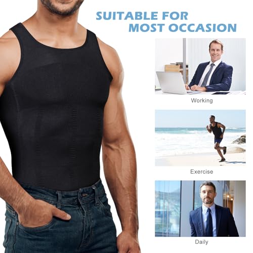 Mens Slimming Body Shaper Vest, Gynecomastia Compression Shirts, Tummy Control Undershirts4