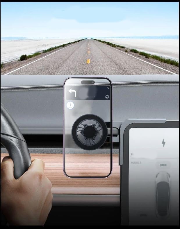 Tesla Model 3 / Y Phone Mount Holder, Magnetic Phone Mount for iPhone 15 14 13 Series and All Phones with MagSafe Case, Tesla Model Y/3 Accessories, Phone Holder No Glue Marks for Most Car Screens