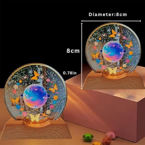Image of 3D Acrylic LED Night Light - Warm White & Colorful Butterfly Design with Durable Plastic Base, Decorative Table Lamp for Bedroom, Living Room, Kids Room, Study & Home Decor Gifting