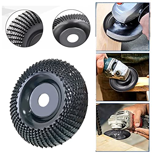 Wood Carving Disc Grinder Wheel Disc 4 Inch Wood Shaping Wheel Wood Grinding Shaping Disc for Angle Grinders with 5/8” Arbor