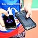 Solar Charger, ABFOCE Solar Power Bank 10000mAh with 20 LED Lights and Qi Solar Wireless Charger for Camping Outdoor for iOS Android-Black