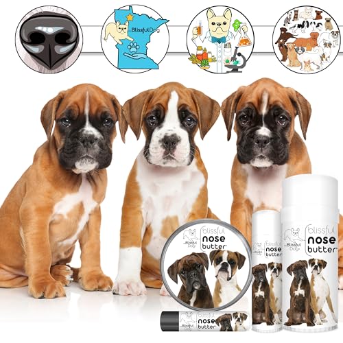 Image of The Blissful Dog Boxer Duo Nose Butter, Versatile Dog Nose Balm for Dry Nose, Handcrafted Nose Moisturizer, Easy-to-Apply Dog Essentials, Unscented, 2 oz.