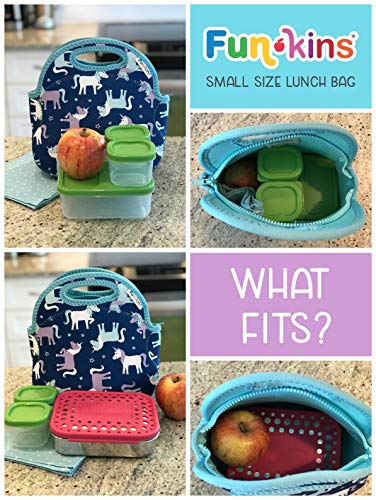Funkins Insulated Lunch Bag For Kids | Durable, Machine Washable | Premium Quality | Interior Pocket & Name Tag | Easy To Pack, Folds Flat For Storage | Preschool Or Snack Size Lunch Bag | Llamas #TOP5