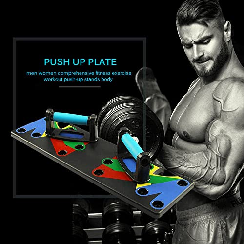 DKM Push Up Board 9 in 1 Exercise Plate Fitness Rack Gym Workout Training System for Strong Body, Multi-coloured