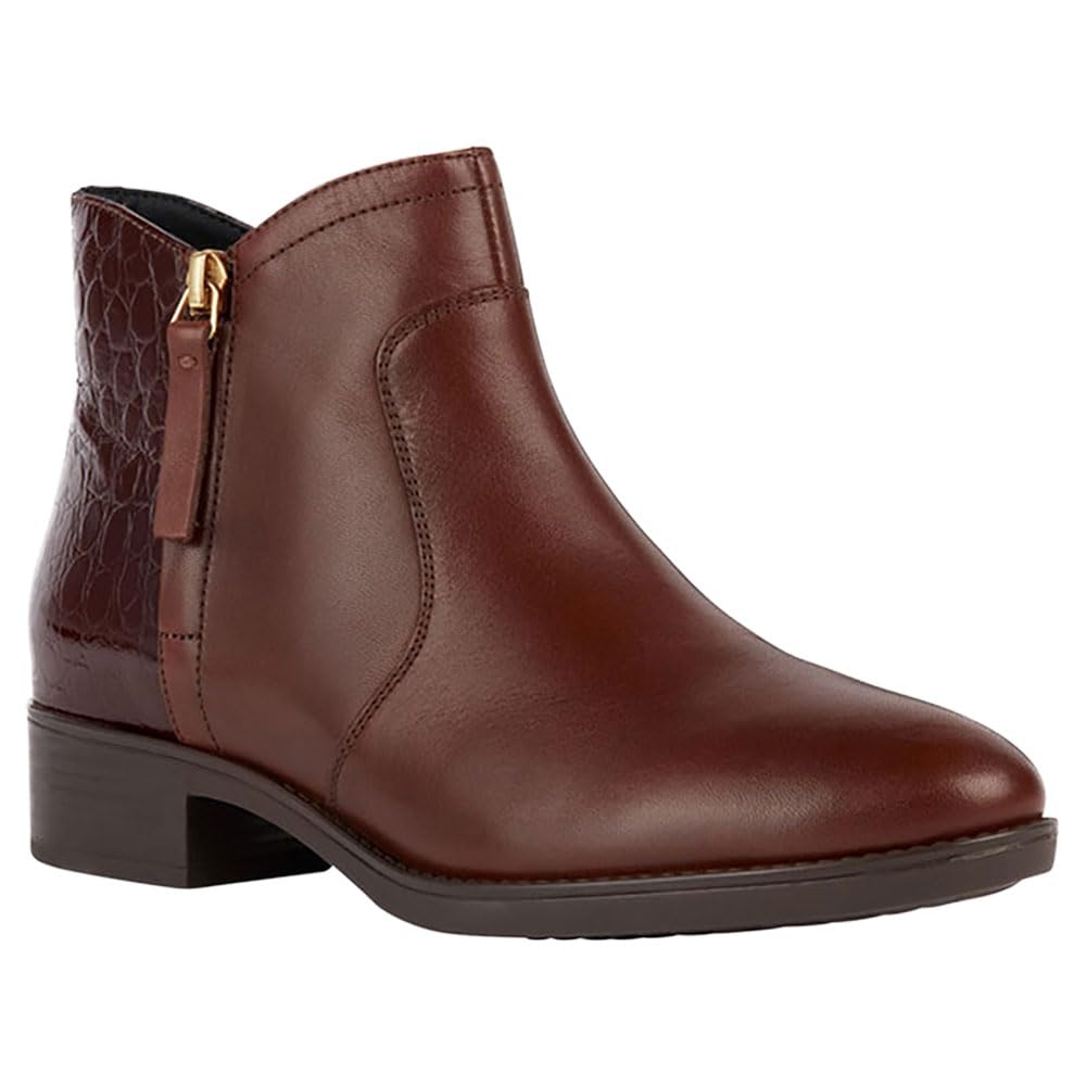 Geox Women's D Felicity Ankle Boot, Brown, 4 UK