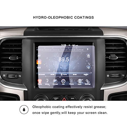 2013-2018 2019 2020 2021 2022 Dodge Ram 1500 2500 3500 Uconnect Touch Screen Car Display Navigation Screen Protector, Ruiya Hd Clear Tempered Glass Car In-Dash Screen Protective Film (8.4-Inch Anti Blue Ray) #TOP2