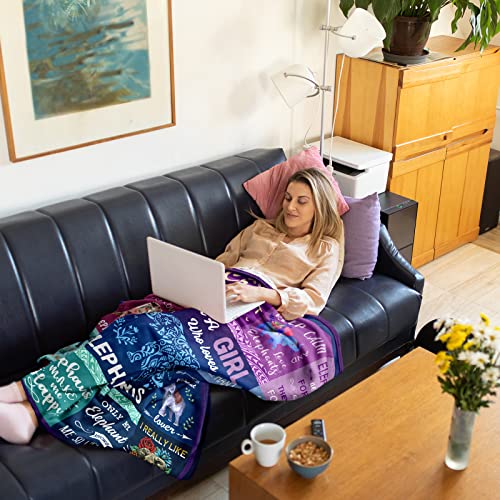 Loxezom Elephant Gifts For Adults Girls, Best Elephant Gifts For Women, Elephant Decor Unique, Elephant Blanket Throw 60" X 50", Christmas Valentine Mother’s Day Birthday Gifts For Elephant Lovers #TOP3