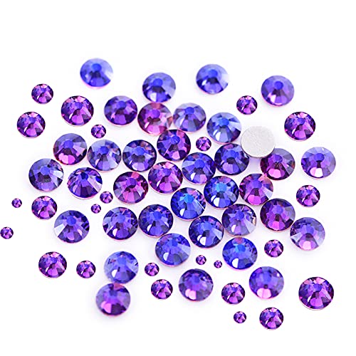 Dowarm DOWARM-FLATBACK RHINESTONES 2650 Pieces Glue Fix Glass Flat Back Crystal Rhinestones, 6 Sizes 1.5Mm - 6.5Mm, Flatback Crystals For Crafts Nail Face Art Clothes Jewelry, Round Loose Gemstones  thumb #2