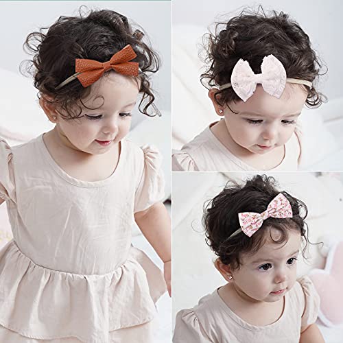 Doboi 20Pcs Baby Girls Hair Bows Headbands Soft Nylon Hairbands Elastic Hair Accessories For Newborns Infants Toddlers And Kids #TOP2