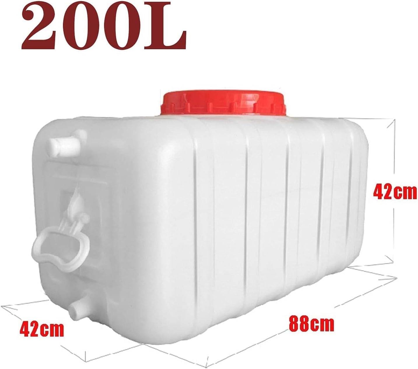 Portable Water Container with Tap Drinking Plastics Water Container with Screw Cap Indoor Or Outdoor Camping Emergency Water Tank(200L)