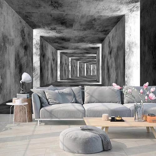 YLLMNOBN Muro di cemento corridoio tridimensionale spazio esteso carta da parati 3D murale decorazione camera da letto soggiorno TV sfondo murale wall art poster