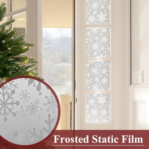 Vinilo decorativo ventana copos de nieve blanco Alwayspon miniatura 4