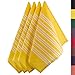 Sidorenko Torchons de cuisine en coton 45x75 cm jaune/blanc rayé - Set de 4 pièces de haute qualité - Torchons à vaisselle de qualité supérieure - torchon cuisine 100% coton - jaune