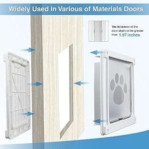   Medium-Dog-Doors-Plastic-Pets-Door-Doggy-Door-with-Magnetic-Locking-Panel-for-Home-Security-Automatic-Doggie-Door-Suitable-for-Small-Medium-Dogs-Cats-Easy-Install-Weatherproof-White