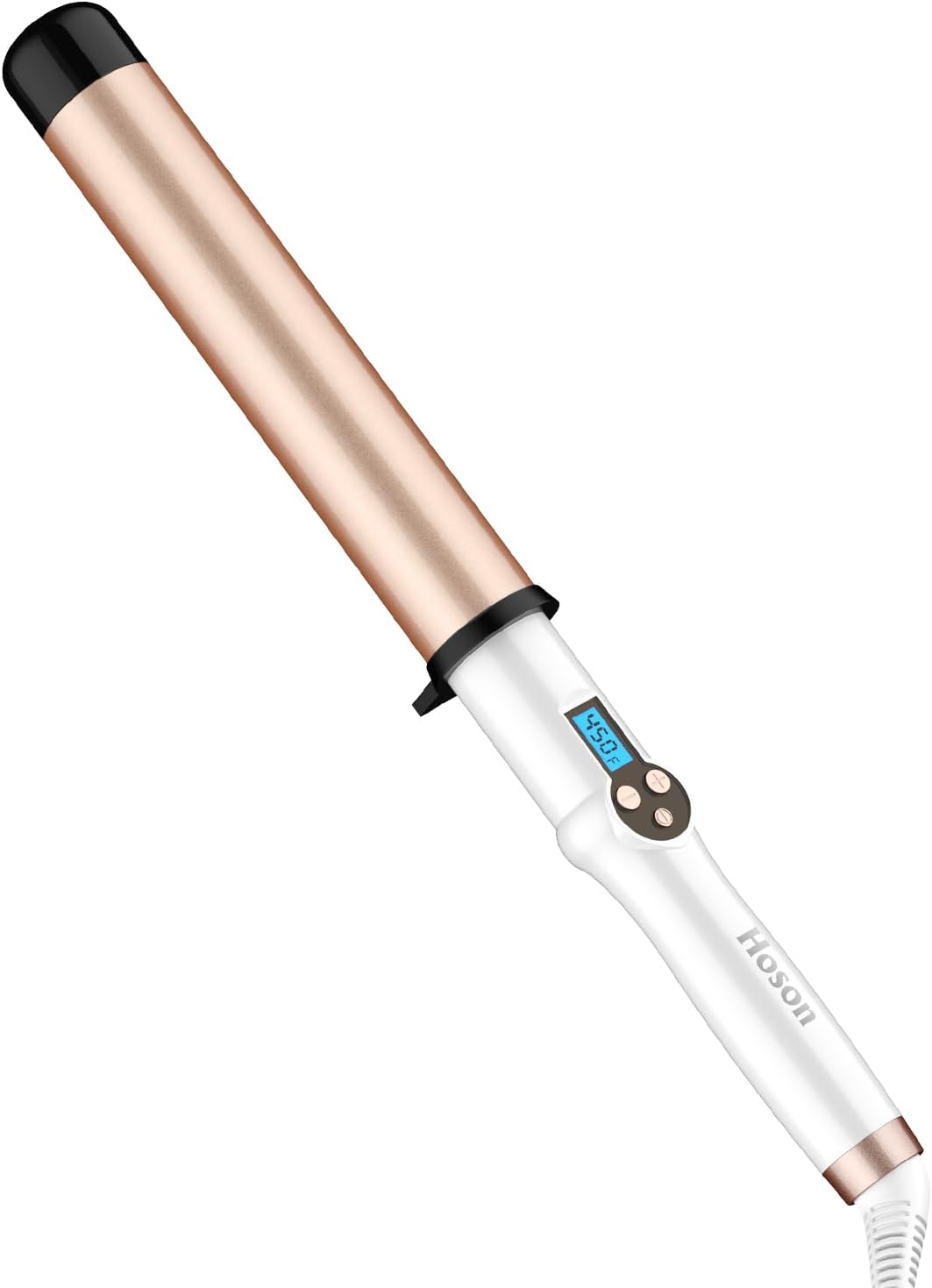 HOSON 1 1/2 Inch Large Curling Wand for Long Hair, Ceramic Extral Long Barrel Curling Wand Professional Dual Voltage with Adjustable Temperature