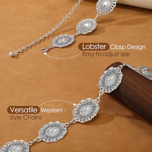VONMELLI Western Belts for Woman Cowgirl Boho Concho Chain Waist Belt for Country Concert Dresses Jeans2