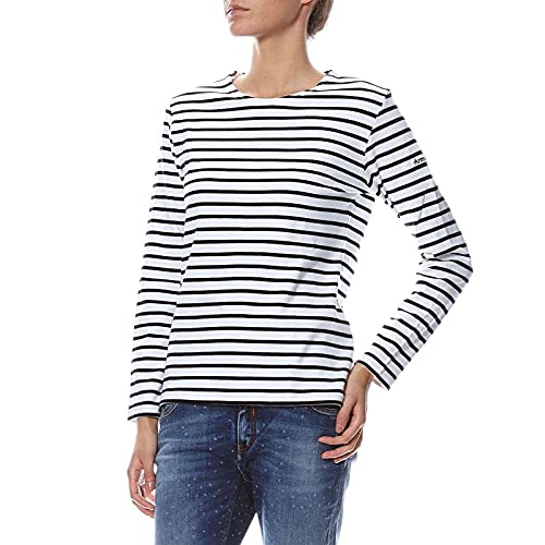 Armor Lux Damen T-Shirt Gestreift, Mehrfarbig (Bi9 Mehrfarbig/Rich Navy), 38 (Herstellergröße: 2)