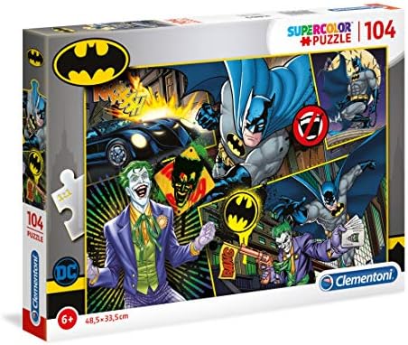 Clementoni - Batman Supercolor Jigsaw Puzzle for Kids from 6 to 8 Years old, 104 Pieces, Made In Italy, 25708