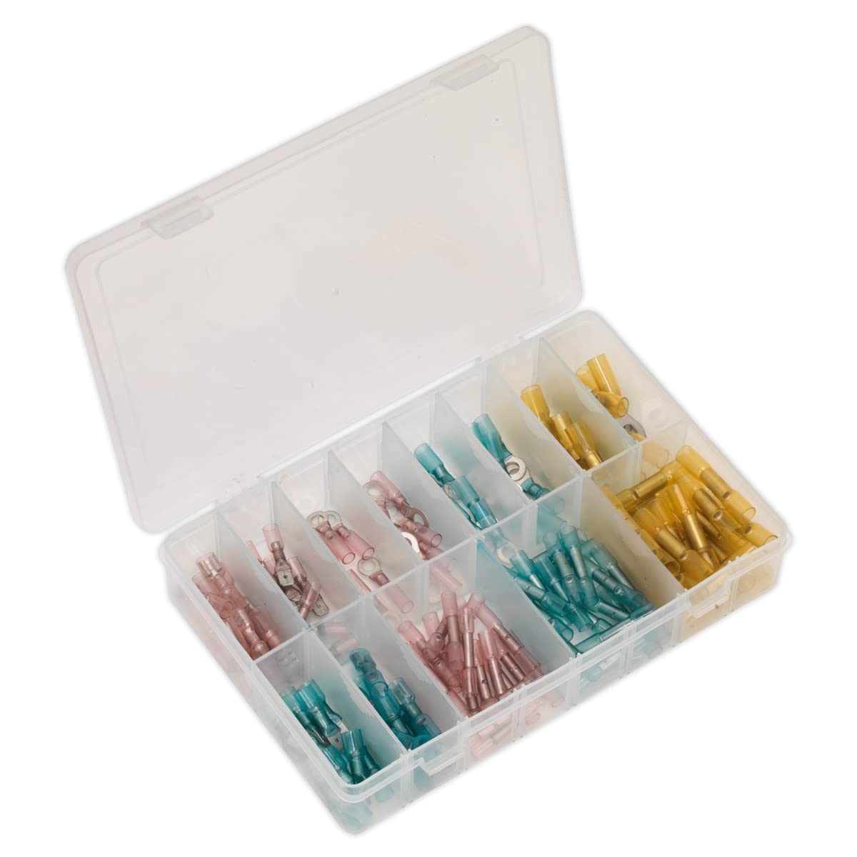 Sealey Adhesive Lined Heat Shrink Terminal Assortment 142Pc BlueRed & Yellow Ab037Ht from B&Q