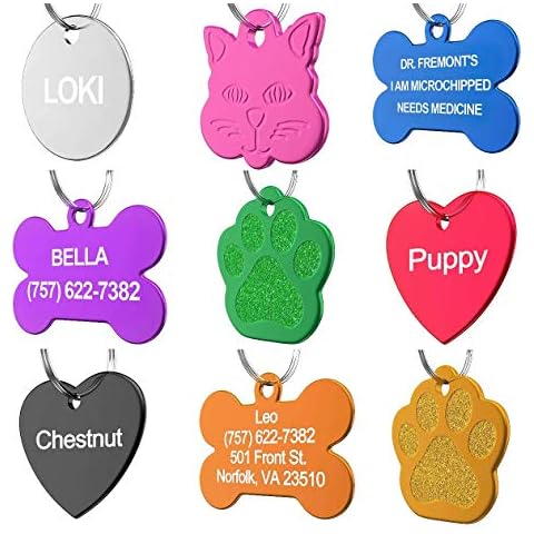 Dr. Fremont's Pet ID Tag Custom for Dog Cat Personalized | Many Shapes and Colors to Choose from | Made in USA | Strong Anodized Aluminum (Small, Bone) Cover